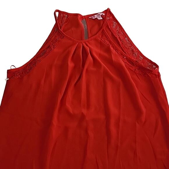 Candies Red Spaghetti Strap Tank with Back Keyhole, M - Picture 1 of 8